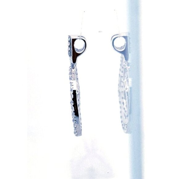 Brand New Sterling Silver 925 Midi Swirl Pendant Encrusted with Clear Crystals - Picture 4 of 10